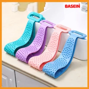 BASEIN Silicone Back Scrubber – Soft & Durable Shower Brush for Deep Cleansing